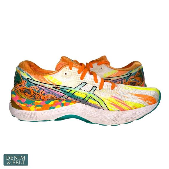 ASICS GEL-Nimbus 23 Women’s Running Shoes White Orange Teal Size 8 Cushion - Picture 10 of 14